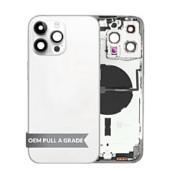 Housing Frame (SILVER) (International) (OEM Pull A Grade) Small Parts Pre-Installed for iPhone 14 Pro Max