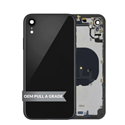 Back Housing Frame with Small Components Pre-Installed for iPhone XR (BLACK) (OEM Pull A Grade)