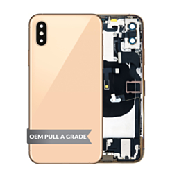 Back Housing Frame with Charging Port Flex & Small Parts for iPhone XS(GOLD) (OEM Pull A Grade)