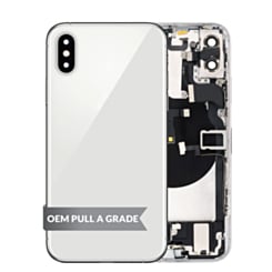 Back Housing Frame with Charging Port Flex & Small Parts for iPhone XS (SILVER) (OEM Pull A Grade)