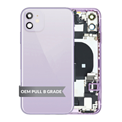 Back Housing Frame with Charging Port Flex & Small Parts for iPhone 11 (PURPLE) (OEM Pull B Grade)