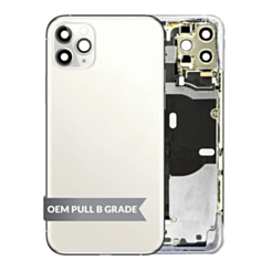 Back Housing Frame (SILVER) (OEM Pull B Grade) with Small Components Pre-Installed for iPhone 11 Pro