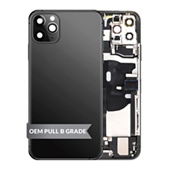 Back Housing Frame with Charging Port Flex & Small Parts for iPhone 11 Pro Max (SPACE GRAY) (OEM Pull B Grade)