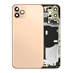 Back Housing Frame (GOLD) (OEM Pull B Grade) with Small Components Pre-Installed for iPhone 11 Pro Max