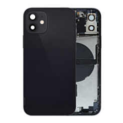 Back Housing Frame with Small Components Pre-Installed for iPhone 12 (BLACK) (OEM Pull B Grade)