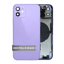 Back Housing Frame with Small Components Pre-Installed for iPhone 12 (PURPLE) (OEM Pull B Grade)