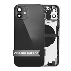 Back Housing Frame with Small Components Pre-Installed for iP 12 (BLACK) (International) (OEM Pull B Grade)