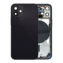 Back Housing Frame (BLACK) (OEM Pull B Grade) with Small Components Pre-Installed for iPhone 12 Mini