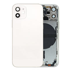 Back Housing Frame (WHITE) (OEM Pull B Grade) with Small Components Pre-Installed for iPhone 12 Mini