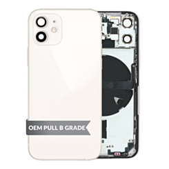 Housing Frame with Small Parts Pre-Installed for iPhone 12 Mini (International) (WHITE) (OEM Pull B Grade)
