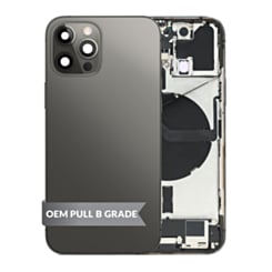 Back Housing Frame with Charging Port Flex & Small Parts for iPhone 12 Pro (GRAPHITE) (OEM Pull B Grade)