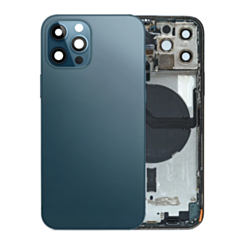 Back Housing Frame with Small Components Pre-Installed for iPhone 12 Pro (PACIFIC BLUE) (OEM Pull B Grade)