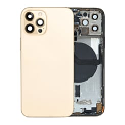 Back Housing Frame with Small Components Pre-Installed for iPhone 12 Pro (GOLD) (OEM Pull B Grade)