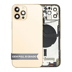 Back Housing Frame with Small Components Pre-Installed for iPhone 12 Pro (GOLD) (International) (OEM Pull B Grade)