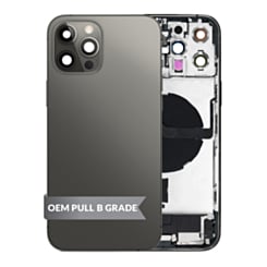 Back Housing Frame with Charging Port Flex & Small Parts for iPhone 12 Pro Max (GRAPHITE) (OEM Pull B Grade)