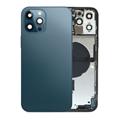 Back Housing Frame (PACIFIC BLUE) (OEM Pull B Grade) with Small Components Pre-Installed for iPhone 12 Pro Max