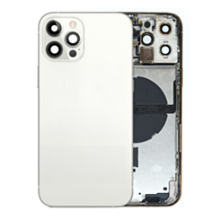 Back Housing Frame with Small Components Pre-Installed for iPhone 12 Pro Max (SILVER) (OEM Pull B Grade)