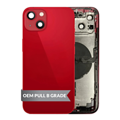 Back Housing Frame with Small Components Pre-Installed for iPhone 13 (RED) (US Version) (OEM Pull B Grade)