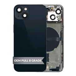 Housing Frame with Small Parts Pre-Installed for iPhone 13 (BLACK) (International) (OEM Pull B Grade)