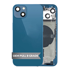 Housing Frame with Small Parts Pre-Installed for iPhone 13 (BLUE) (International) (OEM Pull B Grade)