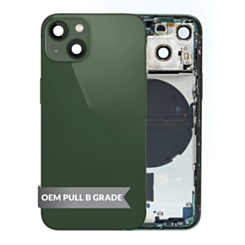 Back Housing Frame with Small Components Pre-Installed for iPhone 13 Mini (GREEN) (US Version) (OEM Pull B Grade)