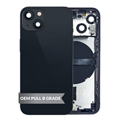 Housing Frame with Small Parts Pre-Installed for iPhone 13 Mini (BLACK) (International) (OEM Pull B Grade)