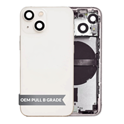 Housing Frame with Small Parts Pre-Installed for iPhone 13 Mini (WHITE) (International) (OEM Pull B Grade)