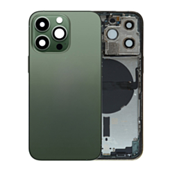 Back Housing Frame (ALPINE GREEN) (US Version) (OEM Pull B Grade) with Small Components Pre-Installed for iPhone 13 Pro