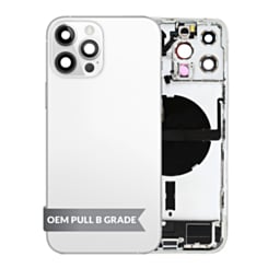 Back Housing Frame with Charging Port Flex & Small Parts for iPhone 13 Pro Max (SILVER) (US Version) (OEM Pull B Grade)