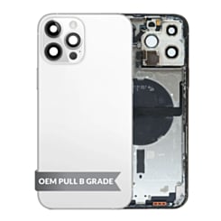 Back Housing Frame with Small Components Pre-Installed for iPhone 13 Pro Max (SILVER) (US Version) (OEM Pull B Grade)