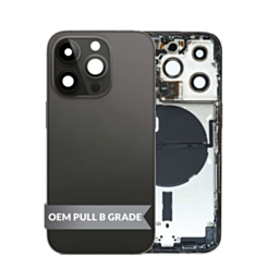 Back Housing Frame with Small Components Pre-Installed for iPhone 14 Pro (SPACE BLACK) (US Version) (OEM Pull B Grade)