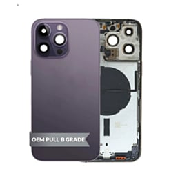 Back Housing Frame (DEEP PURPLE) (US Version) (OEM Pull B Grade) with Small Components Pre-Installed for iPhone 14 Pro Max