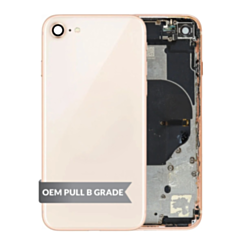 Back Housing Frame with Small Components Pre-Installed for iPhone 8 (GOLD) (OEM Pull B Grade)