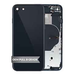 Back Housing Frame (2020) (BLACK) (OEM Pull B Grade) with Small Components Pre-Installed for iPhone SE