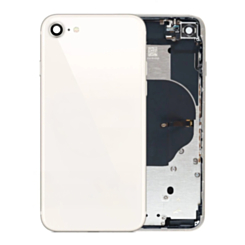 Back Housing Frame (2020) (WHITE) (OEM Pull B Grade) with Small Components Pre-Installed for iPhone SE