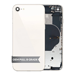 Back Housing Frame (2020) (WHITE) (OEM Pull B Grade) with Small Components Pre-Installed for iPhone SE
