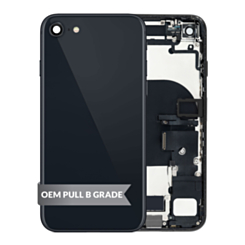 Back Housing Frame with Charging Port Flex & Small Parts for iPhone SE (2022) (MIDNIGHT) (OEM Pull B Grade)
