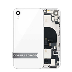 Back Housing Frame with Charging Port Flex & Small Parts for iPhone XR (WHITE) (OEM Pull B Grade)
