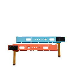 Plastic Rail (Right + Left) with Flex Cable for Nintendo Switch 2 (Blue / Orange)