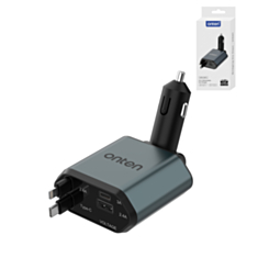 Onten 4in1 Retractable Car Charger with Built In USB C and USB L Fast Charging Cable (3ft) (60W) (Only Ground Shipping)