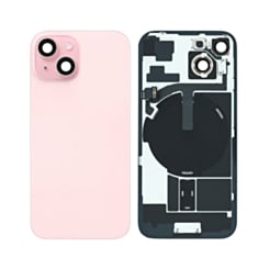 Back Glass with MagSafe Magnet & NFC & Flashlight Flex for iPhone 15 (PINK) (OEM Pull B Grade)