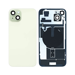Grab the wholesale deals on the back glass with frame, wireless NFC charging flex, and MagSafe magnet for iPhone 15 Plus — green, OEM pull B grade.