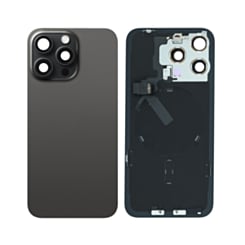 Back Glass with MagSafe Magnet & NFC & Flashlight Flex for iPhone 15 Pro Max (BLACK TITANIUM) (OEM Pull B Grade)