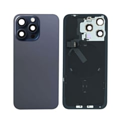 Grab the wholesale deals on the Back Glass in Blue Titanium, OEM Pull B Grade, with Frame, Wireless NFC Charging Flex, and MagSafe Magnet for iPhone 15 Pro Max.