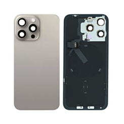 Back Glass with MagSafe Magnet & NFC & Flashlight Flex for iPhone 15 Pro Max (NATURAL TITANIUM) (OEM Pull B Grade)