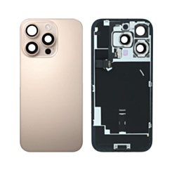 Purchase the Desert Titanium Back Glass with Frame, Wireless NFC Charging Flex, and MagSafe Magnet for iPhone 16 Pro, OEM Pull B Grade.