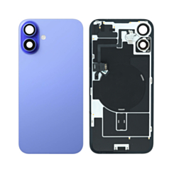 Buy the Back Glass in Ultramarine, OEM Pull B Grade, with Frame, Wireless NFC Charging Flex, and MagSafe Magnet for iPhone 16 Plus.