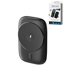 POMGEAR MagPower Deluxe Portable Magnetic Wireless Power Bank (BLACK) (5000mAh) (Only Ground Shipping)