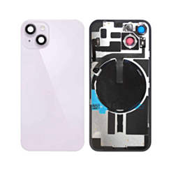 Buy the purple OEM pull A grade back glass with frame, wireless NFC charging flex, and MagSafe magnet for iPhone 14.

