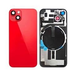 Shop the red OEM pull A grade back glass with frame, wireless NFC charging flex, and MagSafe magnet for iPhone 14.

